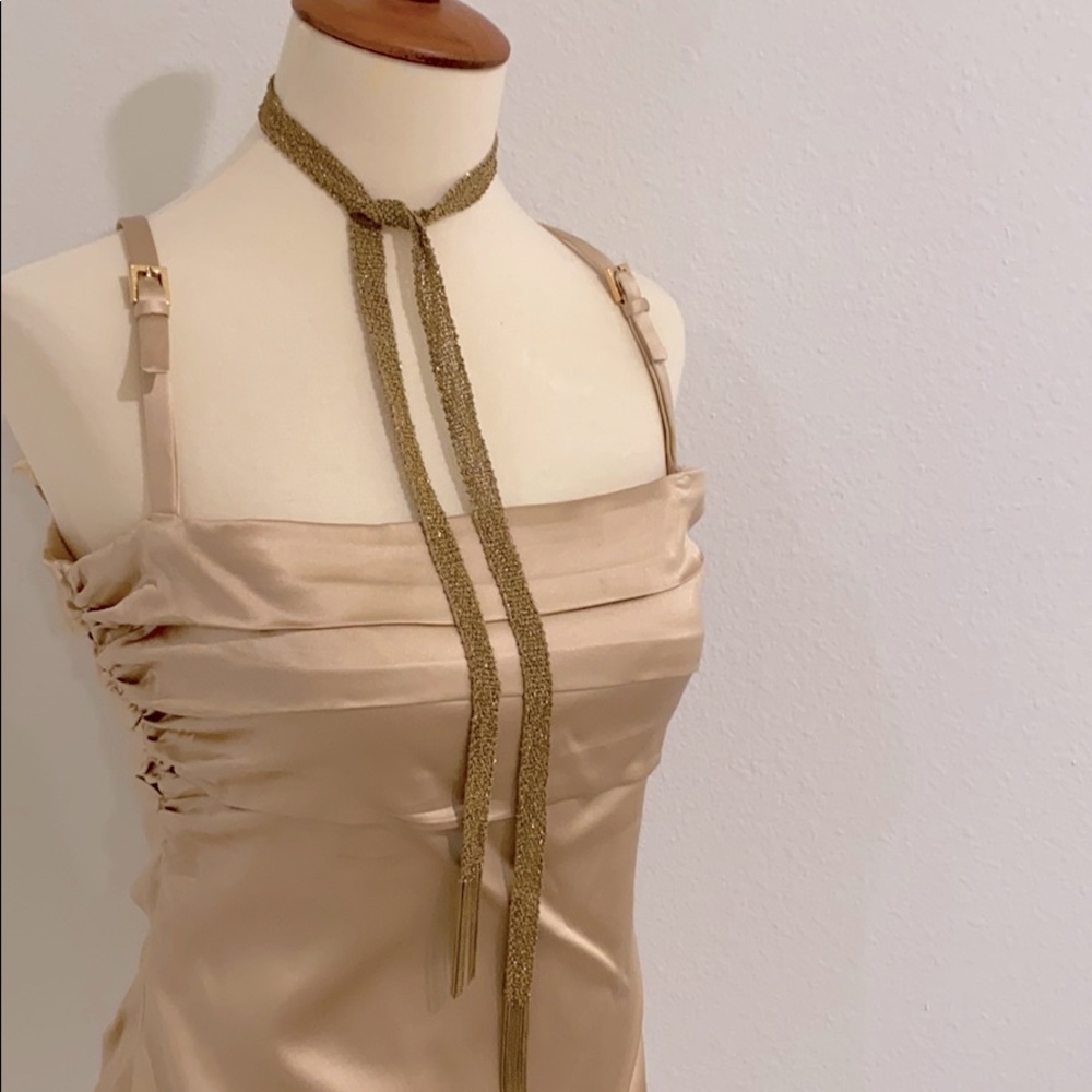 Italian scarf necklace. Gold plate over silver.